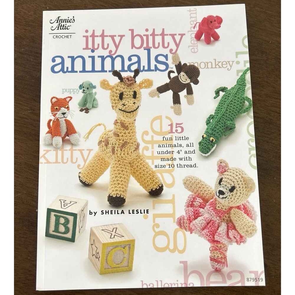 Annies Attic Itty Bitty Animals Crochet Pattern Booklet 15 Fun Little Animals